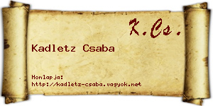 Kadletz Csaba névjegykártya